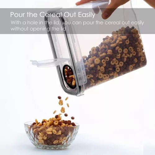 merkloos Set of storage boxes, 2.5 liter, muesli, bulk box and storage boxes, BPA free, plastic, airtight, set of 6 + 24 labels for cereals, flour, sugar etc. (between) (7595980387317)