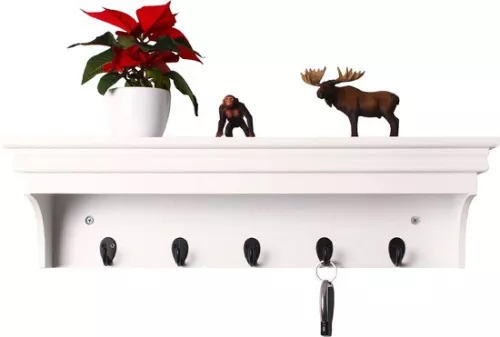 merkloos Wall Coat Rack With Hat Shelf - With Shelf & Hanging - 60x16x16 Cm - Wood (8721184112656)