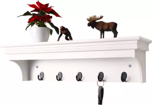 merkloos Wall Coat Rack With Hat Shelf - With Shelf & Hanging - 60x16x16 Cm - Wood (8721184112656)