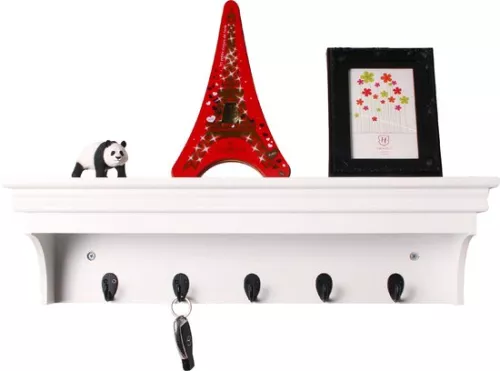 merkloos Wall Coat Rack With Hat Shelf - With Shelf & Hanging - 60x16x16 Cm - Wood (8721184112656)