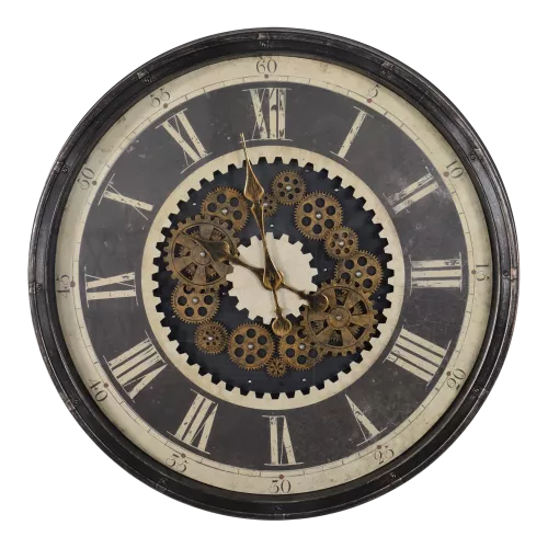 Wall Clock Vintage - Ø76 cm - Plastic - Brown