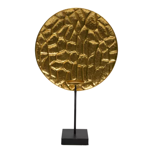 Ornament Crocodile - Steel - Gold/Black 39x15x64 cm