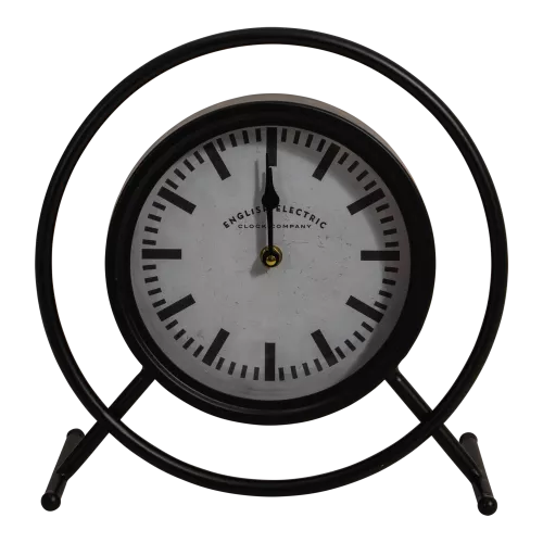 Rimini Table Clock - Steel - Matte Black - 28x10x28.5 cm