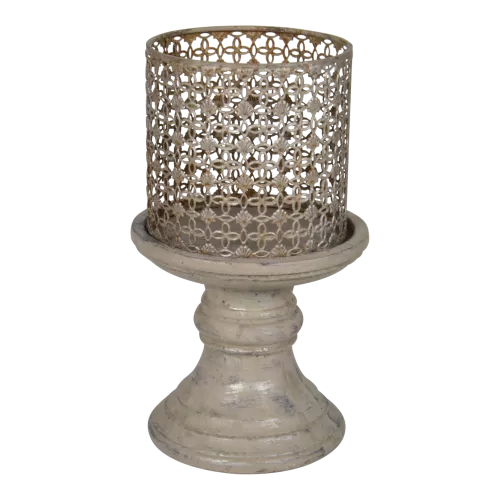 Lantern On Stand - Antique - Ø17,5x30 cm - Cement