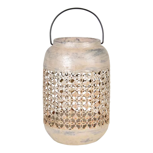 Windlight - Antique - Ø15.5x22.5 cm - Cement