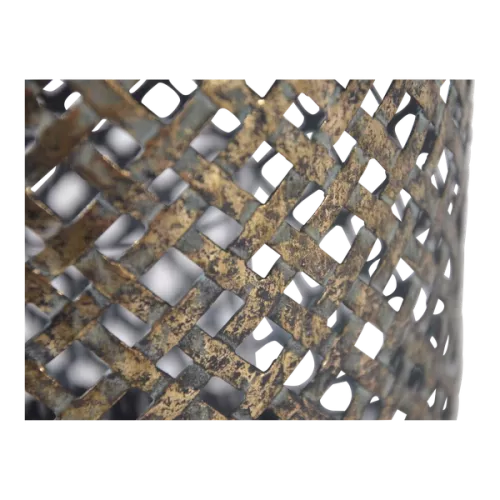 In And OutdoorMatch Lantern - Ø25x38cm - Green - Gold - Metal (105981)