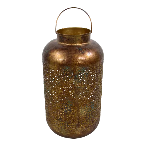 Lantern - Ø26x47cm - Metal - Glass - Gold