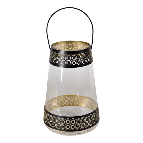 Lantern - Ø20x30cm - Glass - Steel 
