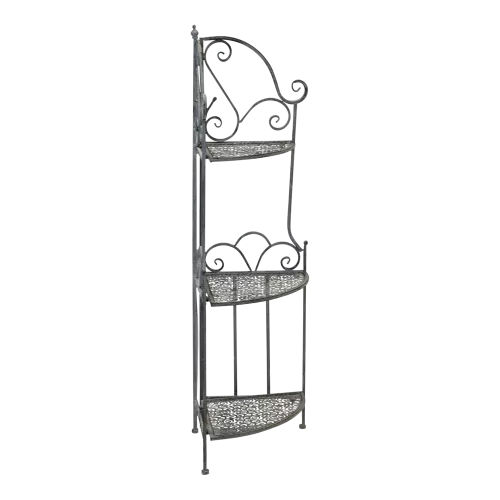 In And OutdoorMatch Corner Tiered Stand - 33x33x127 cm - Steel - Grey Wash (105993)