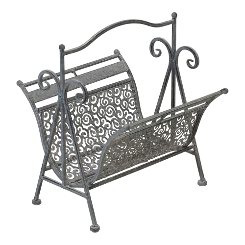 Magazine holder - 36x35x43 cm - Steel - Grey Wash