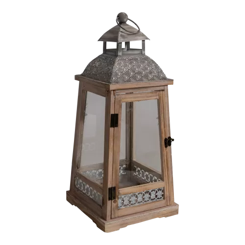 Lantern - Wood - S/2 - 23x23x56cm