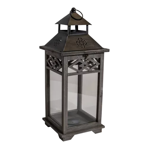 Lantern - Wood - S/2 - 23x23x56.5cm