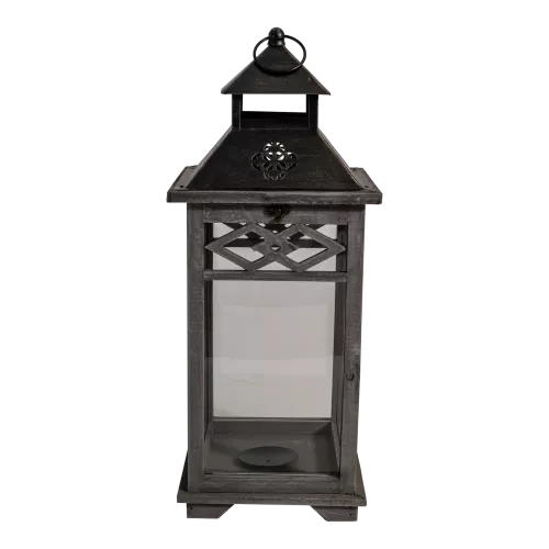In And OutdoorMatch Lantern - Wood - S/2 - 23x23x56.5cm (106004)