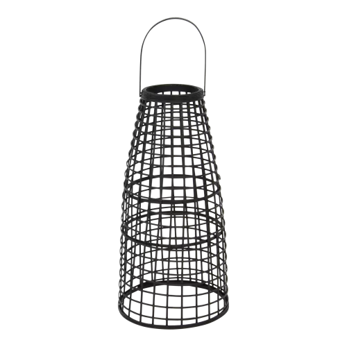 Lantern - Black - Set of 2 - With LED - Bamboo