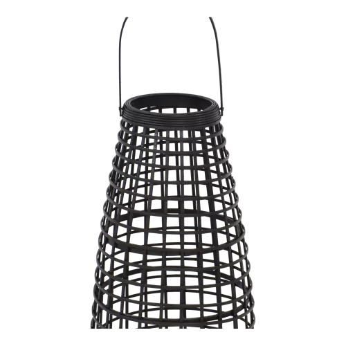 In And OutdoorMatch Lantern - Black - Set of 2 - With LED - Bamboo (106011)