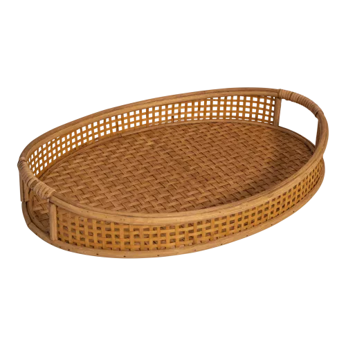 Tray - Natural - Set of 2 - Bamboo - 54.5 & 47.5 cm