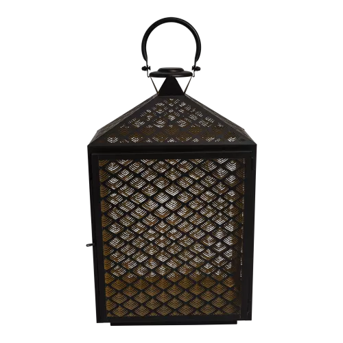 Lantern - 30x16x50cm - Steel - Black