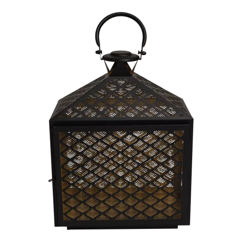 Lantern - 30x16x40cm - Steel - Black