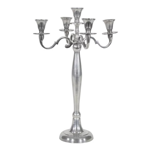 Classic Candlestick - Aluminum - 40.5cm - Glossy Finish