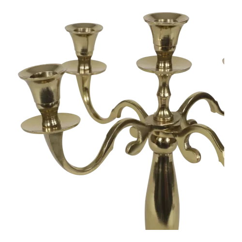 In And OutdoorMatch Classic Candle Holder - Gold-colored Aluminum - 40.5cm High (106247)