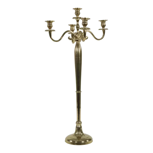 Classic Candlestick - Aluminum - Gold-colored - 78cm High - Glossy Finish