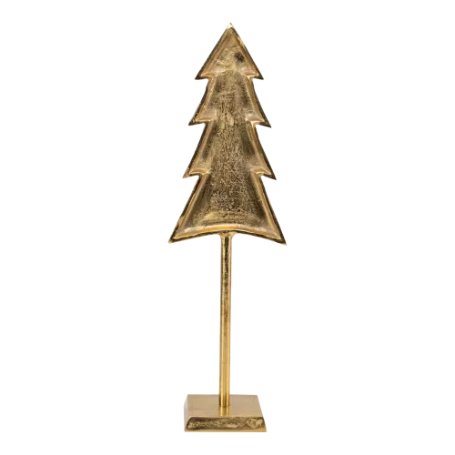 Christmas Tree on Foot - Aluminum - Gold Finish - 56cm High