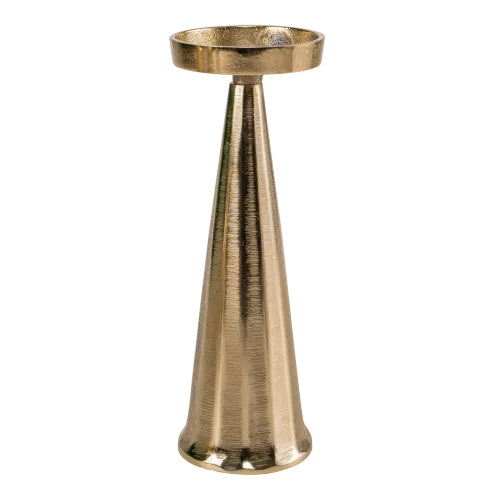 Candle Holder - Aluminum - Gold Finish - Ø9x23cm