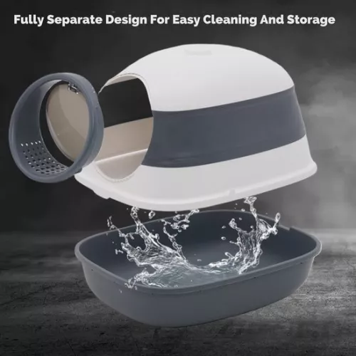 merkloos Cat Litter Box - Automatic Design - Including UV Light - Dark Gray (8721085207369)