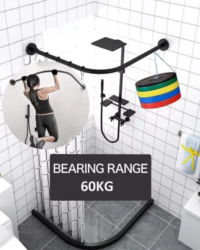 Sans marque Adjustable Extendable Stainless Steel Curtain Rod Rail, L Shaped Bathroom Shower Curtain Rod Curved Rack, Shower Poles Punch-Free Telescopic Stainless Steel for Room Mounting70 to 95cm x 70 to 95cm (9502856311367)