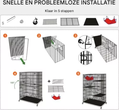 merkloos Foldable Cat Run - Cat Crate - Cat Cage - Up to 14KG Capacity (8721085193204)