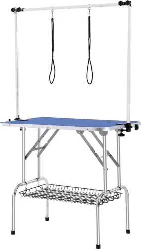 merkloos Grooming Table 1060x616x1701mm Shaving Table Stainless Steel Dog Grooming Table 150kg Load Capacity Dressing Table Dog Foldable Pet Grooming Table 914.4x609.6mm Desktop Ideal for Bathing Trimming Drying Brushing (6097711125157)