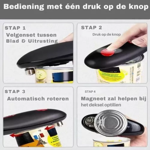 merkloos Electric Can Opener - Cordless - Safe & Easy - For Kitchen, Restaurant & Seniors (8721085247242)