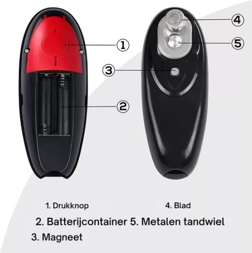 merkloos Electric Can Opener - Cordless - Safe & Easy - For Kitchen, Restaurant & Seniors (8721085247242)