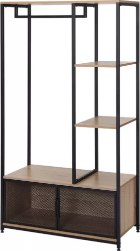 Dripio Wooden open wardrobe - coat rack & compartment cabinet - ample storage space - light wood - 90x40x167 cm (8721041507717)