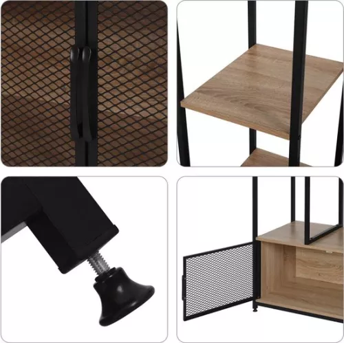 Dripio Wooden open wardrobe - coat rack & compartment cabinet - ample storage space - light wood - 90x40x167 cm (8721041507717)