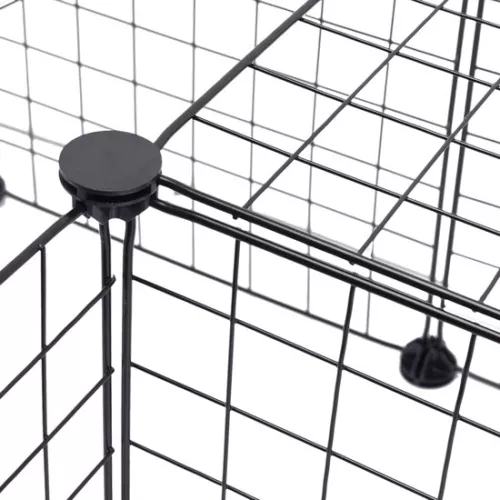 KAMYRA Indoor Puppy Run / Rabbit Run - Run for Dogs, Cats & Rabbits - Cat Run - Plastic & Metal - 145x75x35 cm - Black (6095512556521)