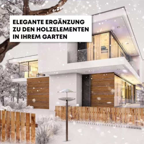 merkloos Birdhouse and birdbath 2-in-1 with stand, weatherproof, made of stainless steel, designer bird feeding station, standing, frost-proof, winter-proof, luxury bird feeder, balcony (9508354414715)