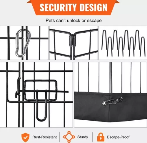 merkloos Instinct® Vevor Dog House - 8 Panels - Bench - Hutch - With Top Flap - Dog Basket - 160x160x61cm - Playbench - Animals - Hutch (6151035654660)