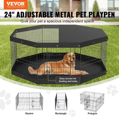 merkloos Instinct® Vevor Dog House - 8 Panels - Bench - Hutch - With Top Flap - Dog Basket - 160x160x61cm - Playbench - Animals - Hutch (6151035654660)