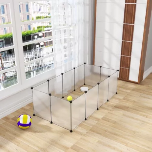 Dripio Puppy or rabbit run - sturdy transparent construction - safe for pets - ideal for indoors - modern design - 140x72x46 cm (8721041505669)