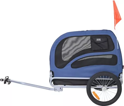Vevor VEVOR Dog Trailer Bicycle Trailer, Carbon Steel + 600D Oxford Fabric + PP Foldable 1.44 x 0.73 x 0.85 m Folded Size, Blue, Maximum Load Capacity 45 kg (0197988456612)