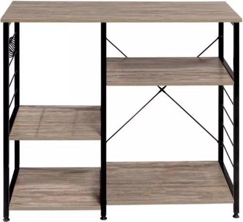 merkloos Cooking Island - Kitchen Island - Kitchen Island - Kitchen Unit With Worktop - Kitchen Island/Bar Table - Microwave Cabinet - Kitchen Cabinet - Freestanding - Table - 90x40x83 Cm - Brown (8721184114407)