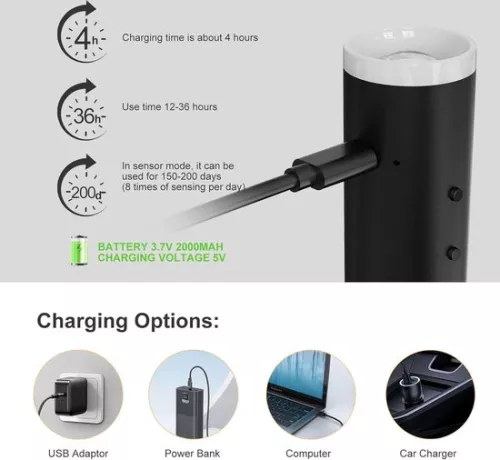 merkloos Rechargeable LED wall lamp with motion sensor and remote control - Dimmable and 3 colors wall lamp for living room bedroom (set of 2) - Black wall lamp rechargeable (9509383329667)