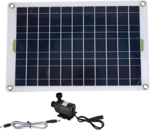 Solar water pump 12V 800l/h 50 watt - low noise - DC brushless - wired - garden irrigation.