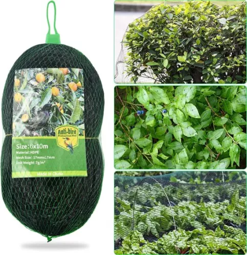 merkloos Bird Protection Net - Fine Mesh Garden Net Suitable for Fruit Trees - 1 Piece - Black - 6 mx 10 m (9507248584824)