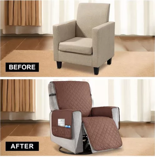 merkloos Recliner Protector for Relax Chair - Non-Slip, Waterproof, 1-Seater Seat Protector with Bag - Pet and Child Protection, 63.5cm Wide (7756002279434)