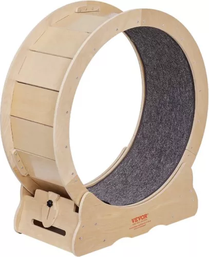 merkloos Cat exercise wheel 750x320x800mm Cat exercise wheel made of birch and poplar plywood Cat wheel Low noise Removable inner mat Cat wheel Suitable for cats weighing 2.72 to 3.63 kg (6097709643656)