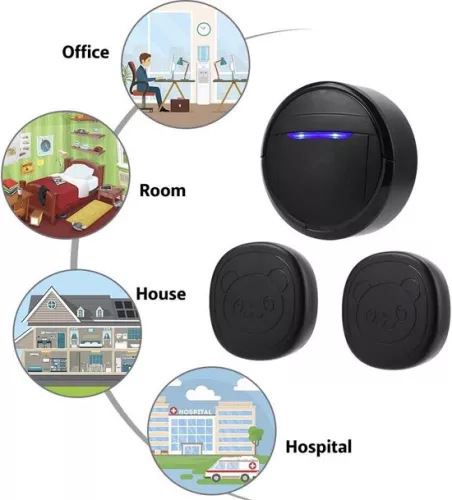 merkloos Waterproof Wireless Dog Doorbell - Training Bell for Pets and Elderly - 1 Receiver 2 Transmitters (EU) . (8785309296522)