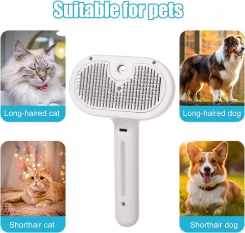 merkloos Cat Steam Brush - 3 in 1 - Long & Short Hair - Cat Steam Brush - Steam Brush For Cat - Steam Brush Cat - Steamy Brush Cat (9502561724599)