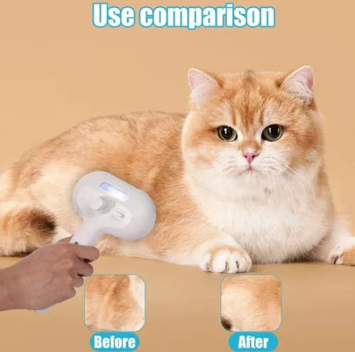 merkloos Cat Steam Brush - 3 in 1 - Long & Short Hair - Cat Steam Brush - Steam Brush For Cat - Steam Brush Cat - Steamy Brush Cat (9502561724599)